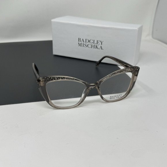 Badgley Mischka Maxina With Gem Stones Almond 52 [] 17 Eyeglasses Frame Cat Eye - Picture 5 of 14